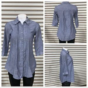 Ali & Kris long sleeve chambre button up top